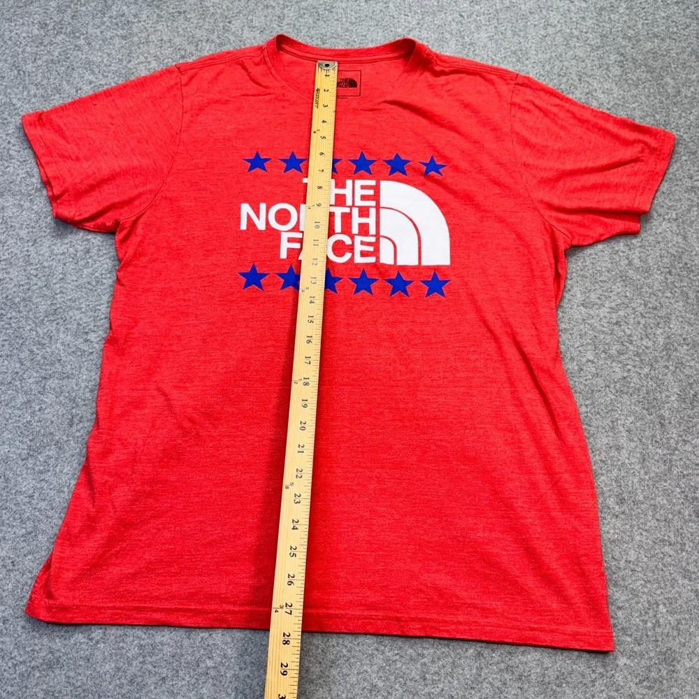 THE NORTH FACE T Shirt Mens XL Large Logo‎ Shirt Orange Color Short Sleeve